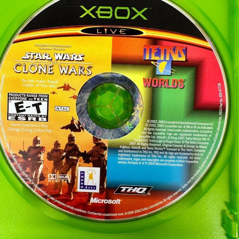 XBOX Star Wars the Clone Wars / Tetris Worlds Combo Pack (2002/2003)